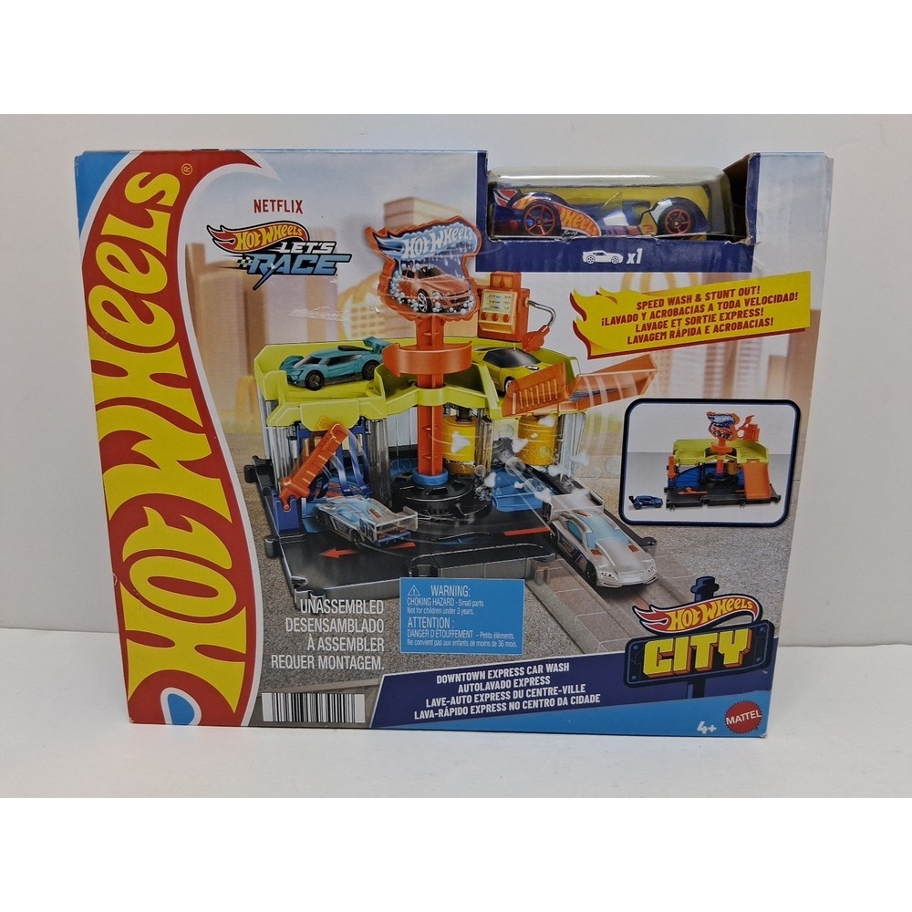 Hot Wheels City Downtown Express Car Wash Playset